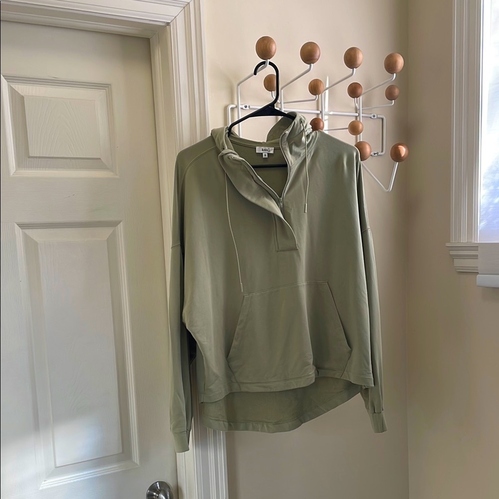 knix - Classic Baggy Athletic Hoodie Sweatshirt Olive Green - M